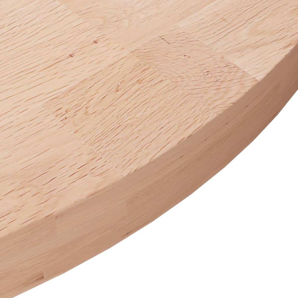 Rund bordplate Ø80x4 cm ubehandlet heltre eik