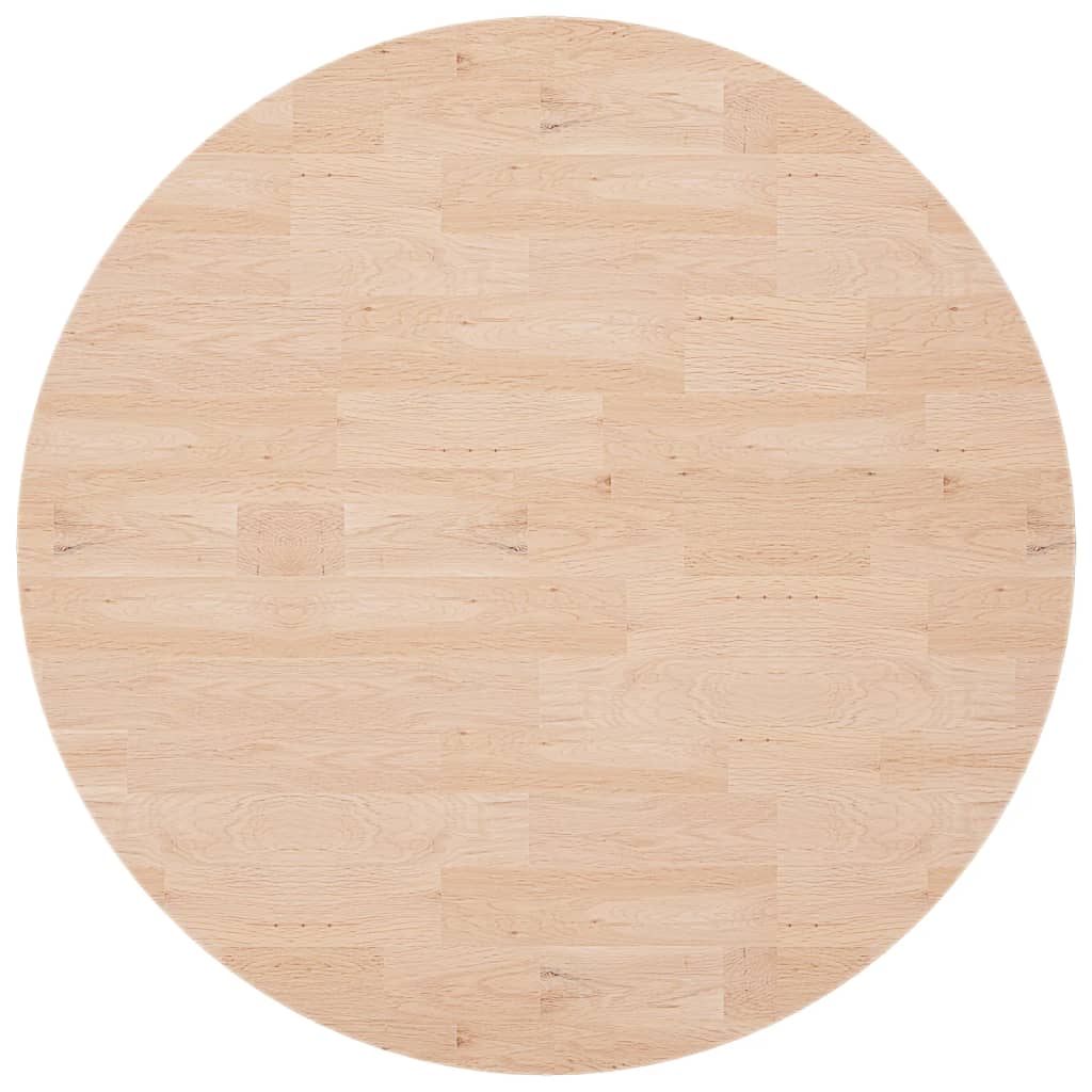 Rund bordplate Ø90x4 cm ubehandlet heltre eik