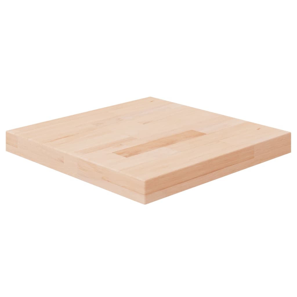 Firkantet bordplate 40x40x4 cm ubehandlet heltre eik