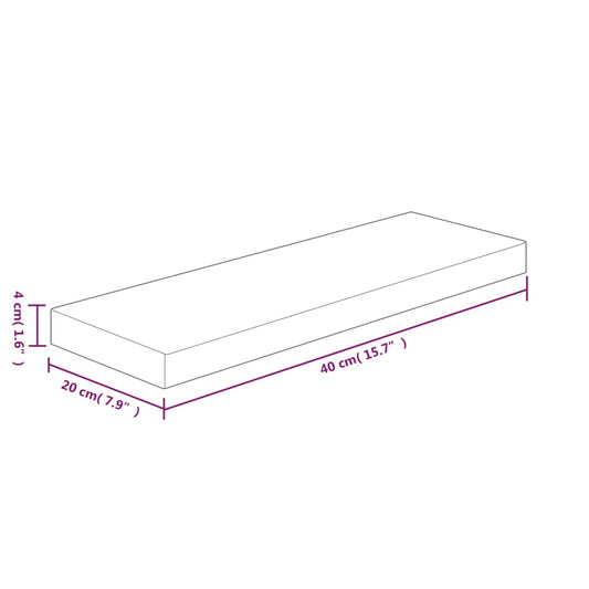 Hylleplate 40x20x4 cm ubehandlet heltre eik