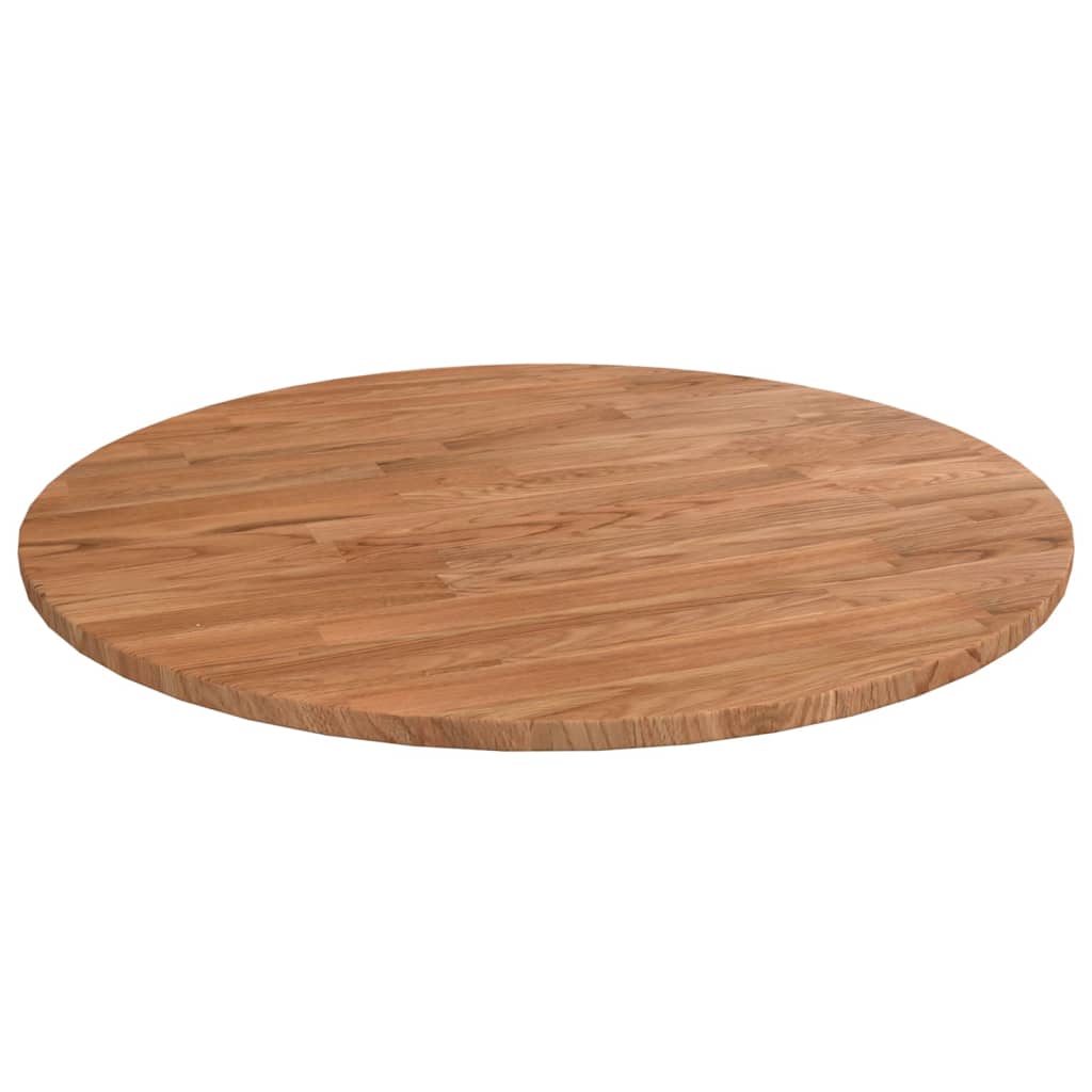 Rund bordplate lysebrun Ø50x1,5 cm behandlet heltre eik