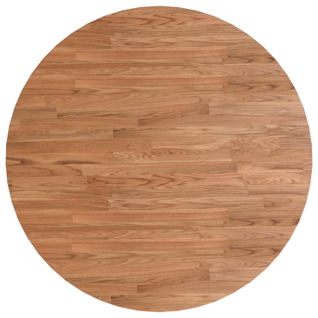 Rund bordplate lysebrun Ø70x1,5 cm behandlet heltre eik