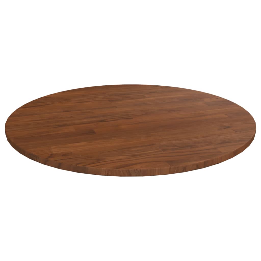 Rund bordplate mørkebrun Ø60x1,5 cm behandlet heltre eik