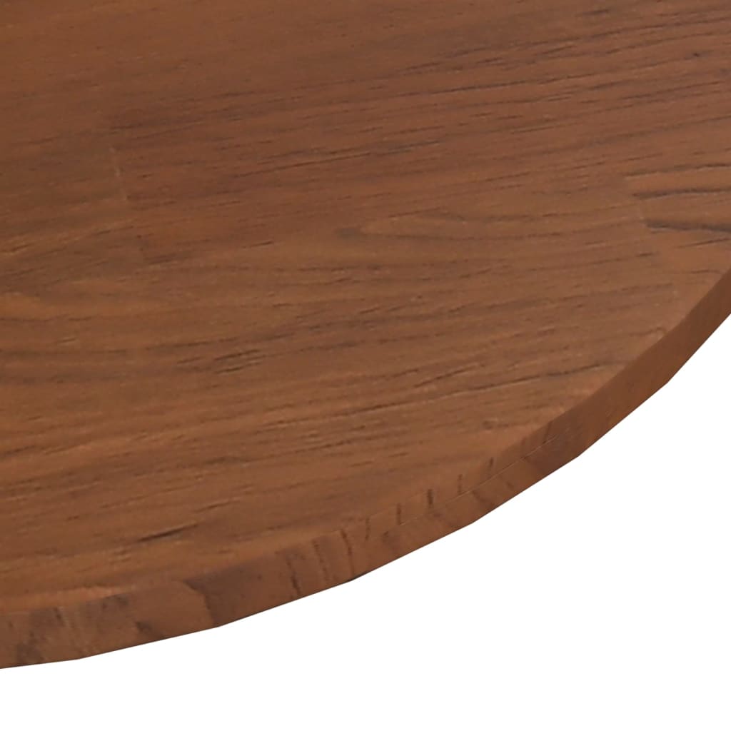 Rund bordplate mørkebrun Ø70x1,5 cm behandlet heltre eik