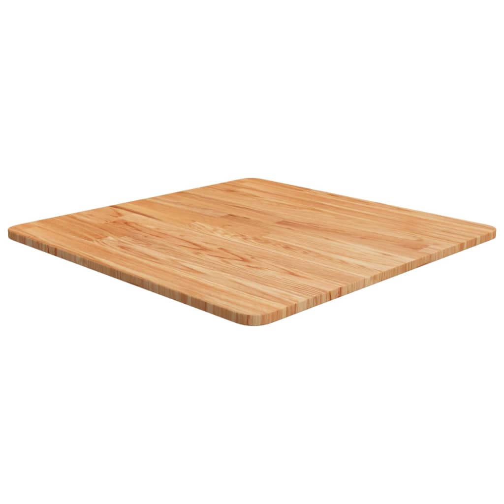 Firkantet bordplate lysebrun 60x60x1,5 cm behandlet heltre eik vidaXL