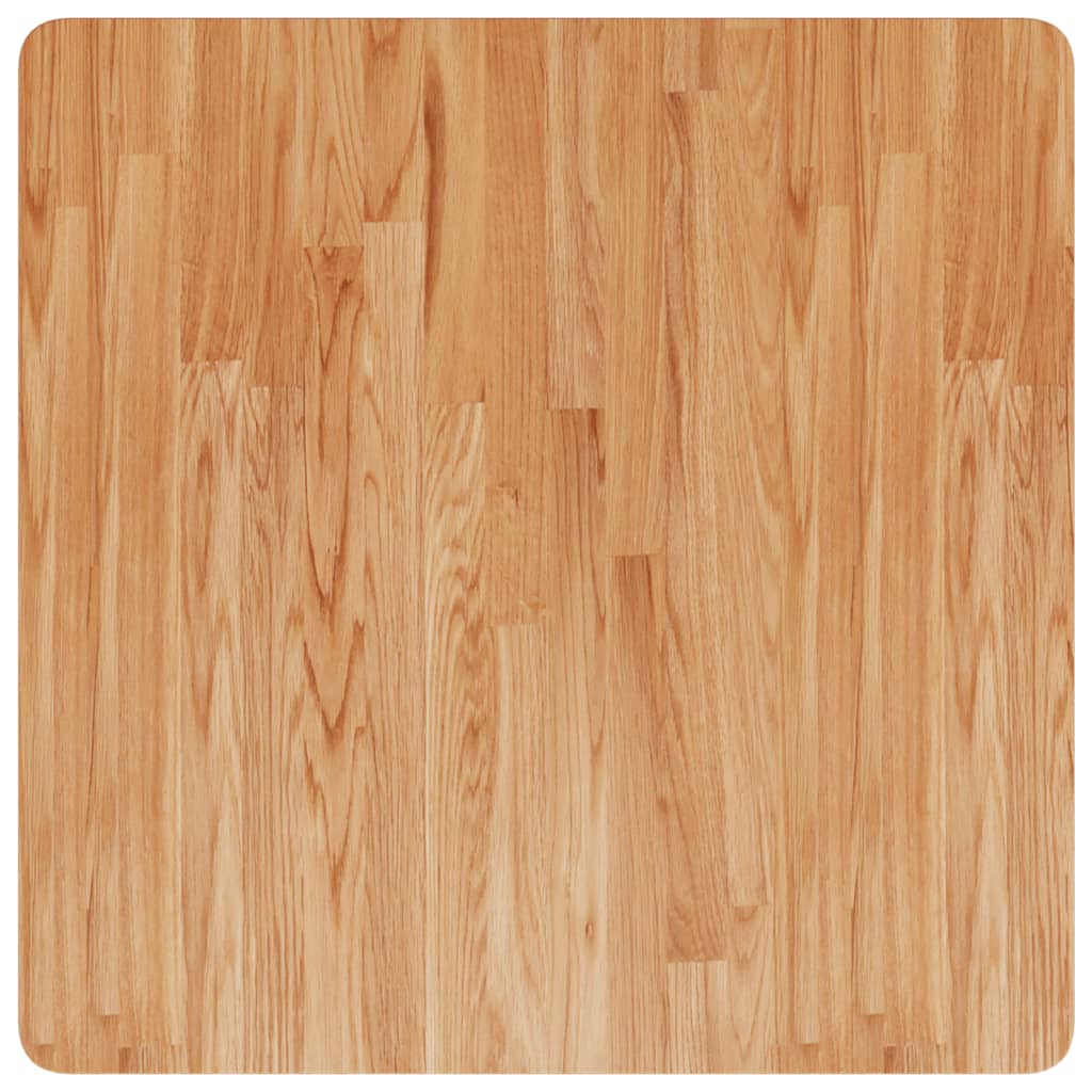 Firkantet bordplate lysebrun 70x70x1,5 cm behandlet heltre eik vidaXL