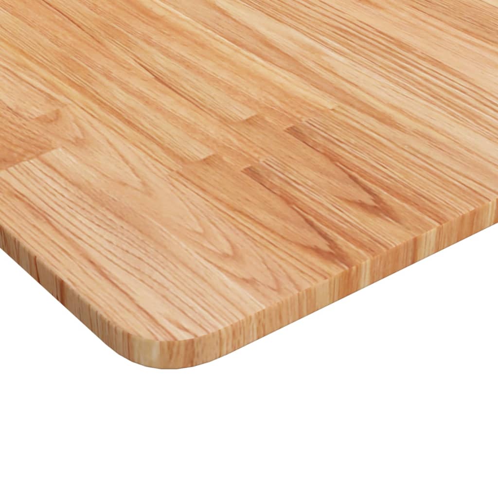 Firkantet bordplate lysebrun 90x90x1,5 cm behandlet heltre eik