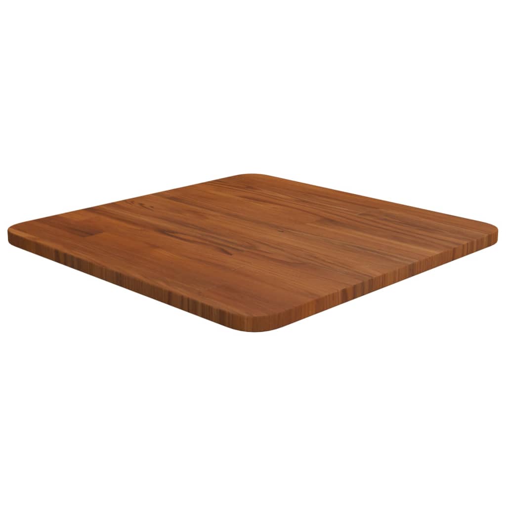 Firkantet bordplate mørkebrun 40x40x1,5 cm behandlet heltre eik