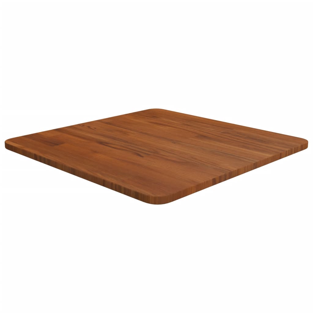 Firkantet bordplate mørkebrun 50x50x1,5 cm behandlet heltre eik