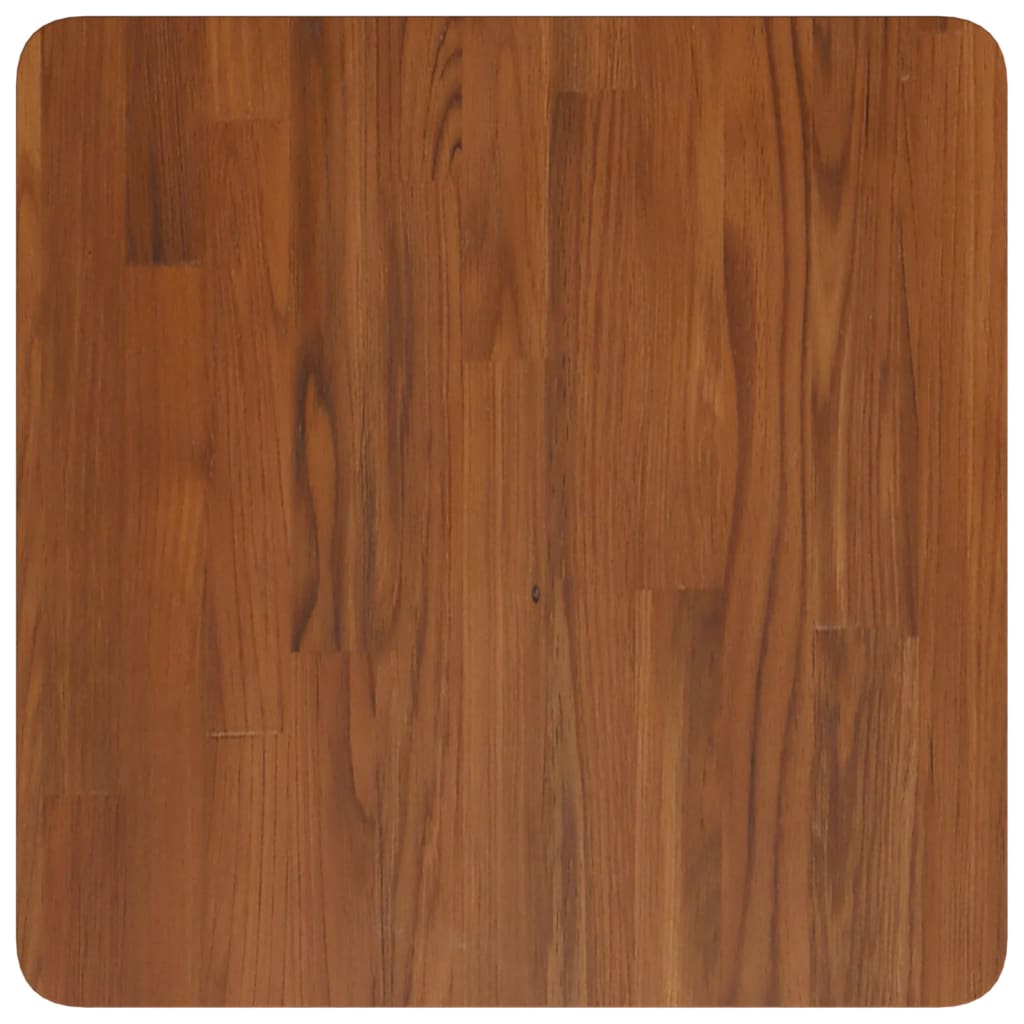 Firkantet bordplate mørkebrun 50x50x1,5 cm behandlet heltre eik