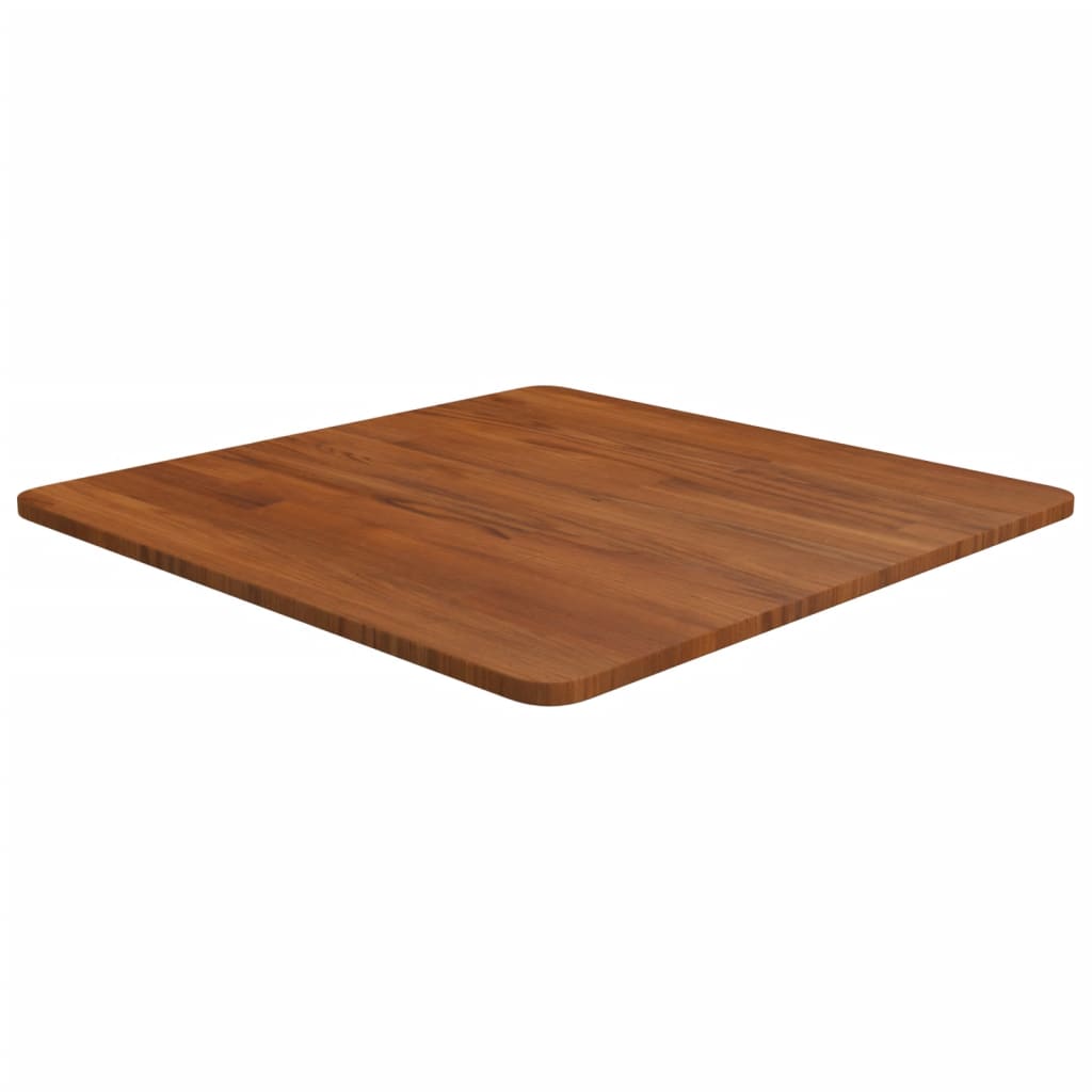 Firkantet bordplate mørkebrun 60x60x1,5 cm behandlet heltre eik
