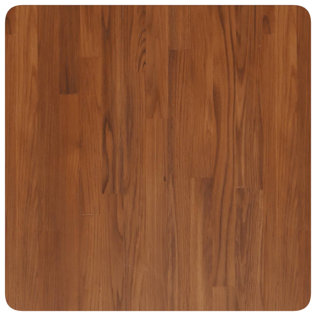Firkantet bordplate mørkebrun 60x60x1,5 cm behandlet heltre eik