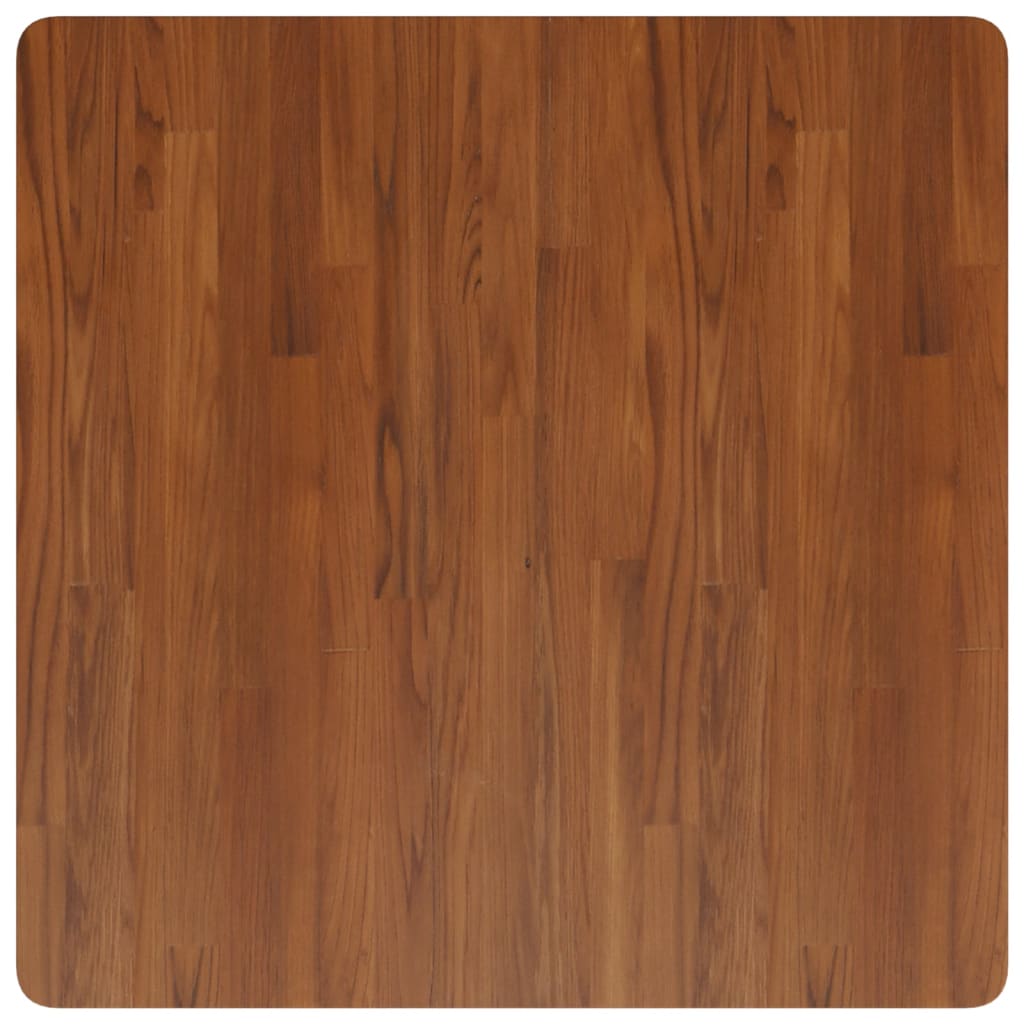 Firkantet bordplate mørkebrun 80x80x1,5 cm behandlet heltre eik