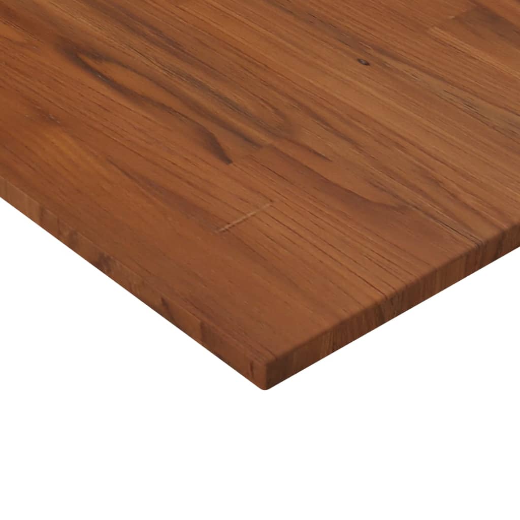 Firkantet bordplate mørkebrun 80x80x1,5 cm behandlet heltre eik