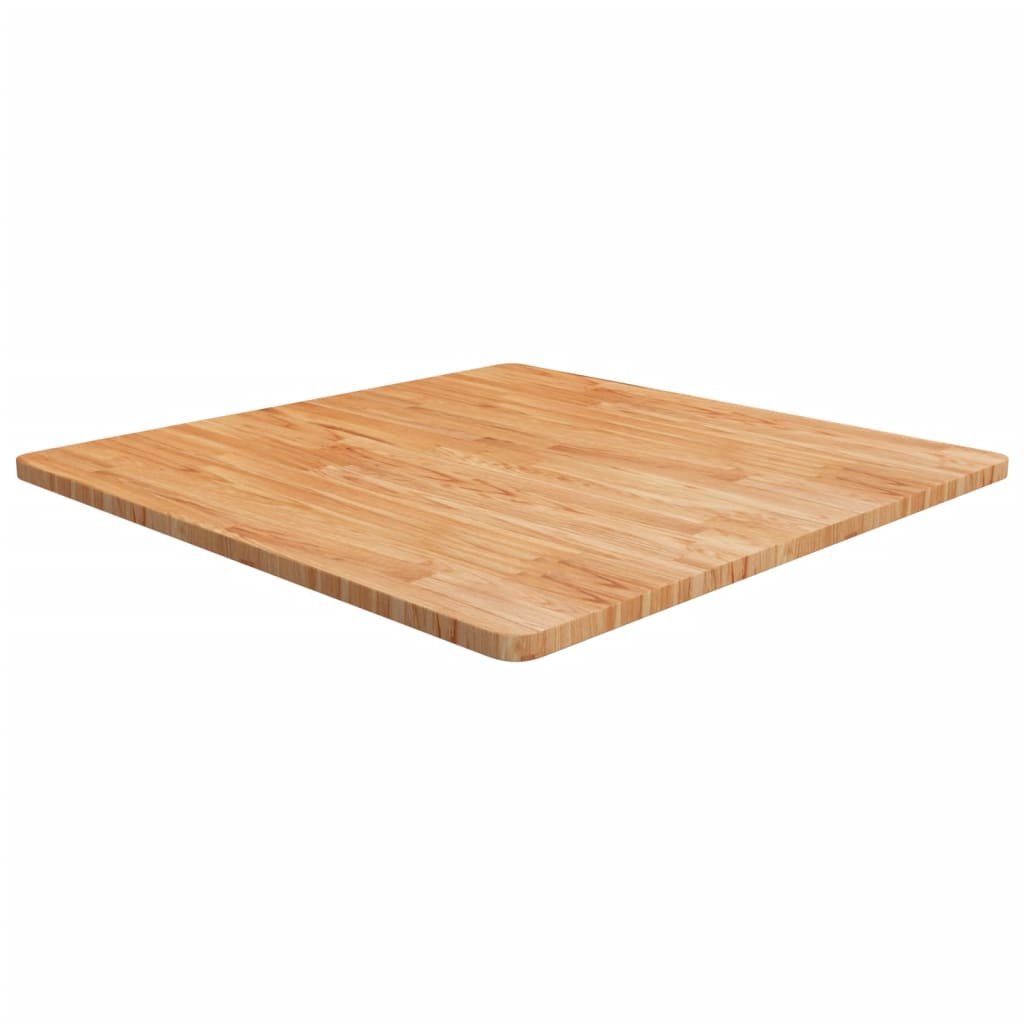 Firkantet bordplate lysebrun 90x90x2,5 cm behandlet heltre eik vidaXL