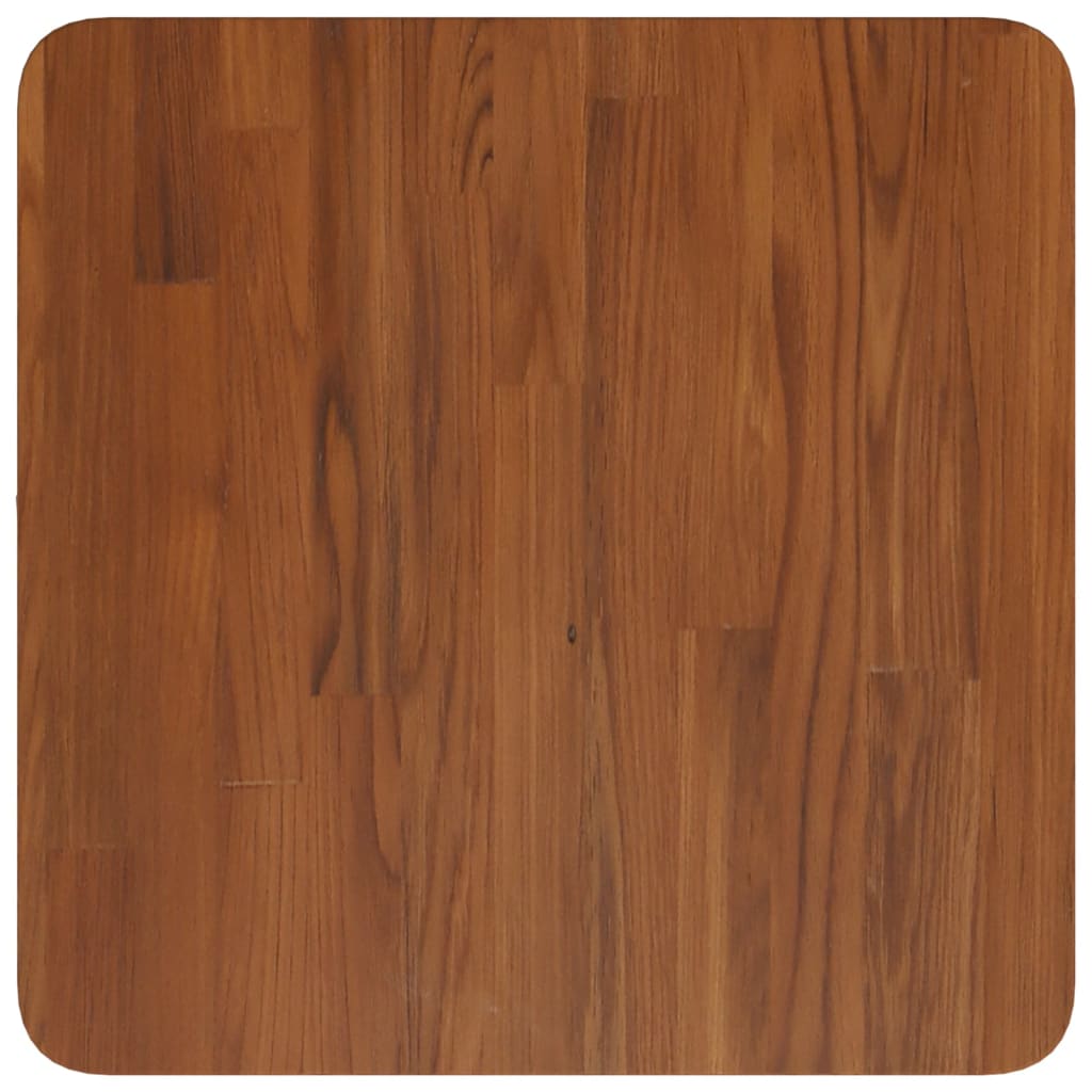 Firkantet bordplate mørkebrun 40x40x2,5 cm behandlet heltre eik
