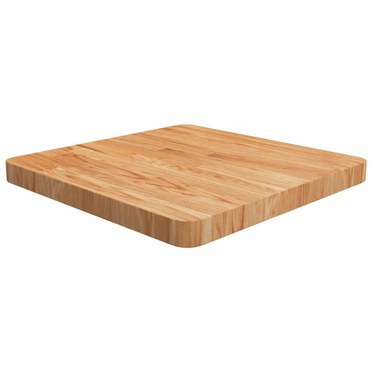 Firkantet bordplate lysebrun 50x50x4 cm behandlet heltre eik