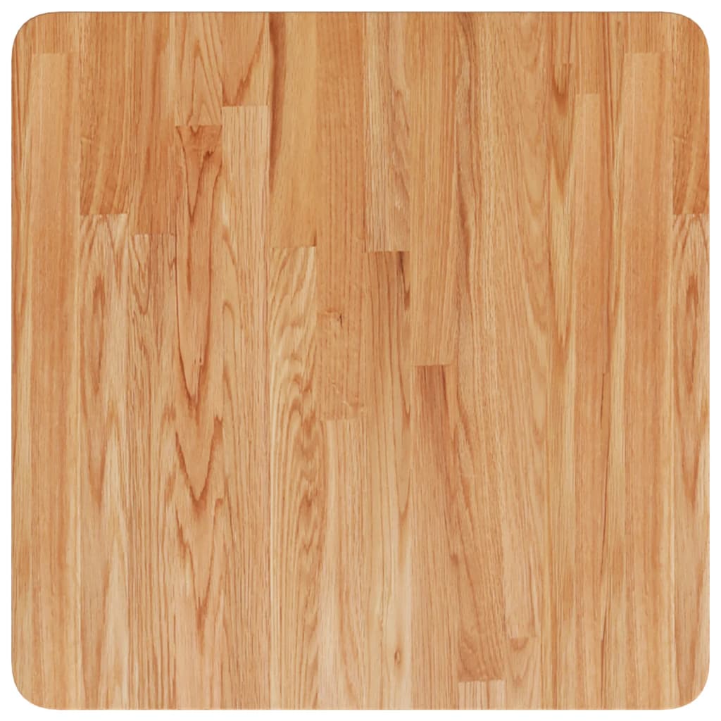 Firkantet bordplate lysebrun 50x50x4 cm behandlet heltre eik