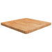 Firkantet bordplate lysebrun 70x70x4 cm behandlet heltre eik