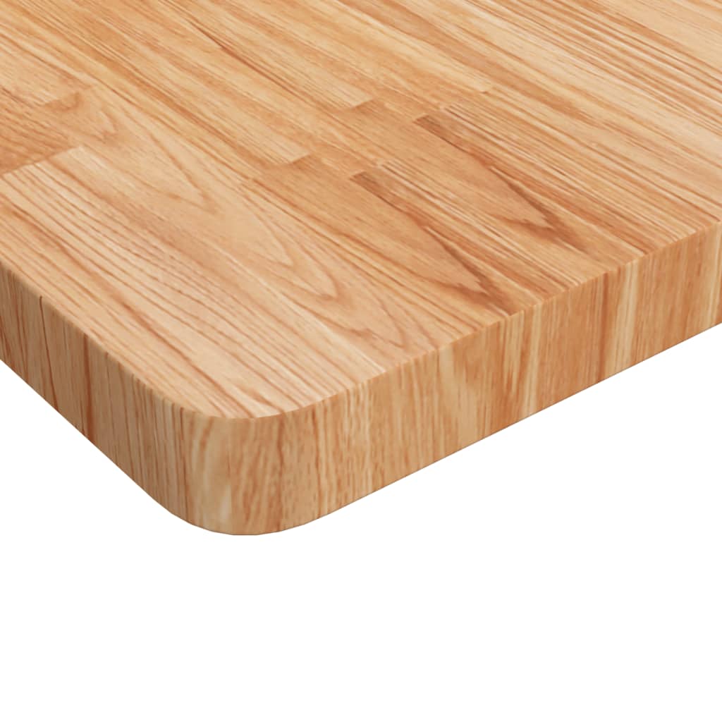 Firkantet bordplate lysebrun 80x80x4 cm behandlet heltre eik vidaXL