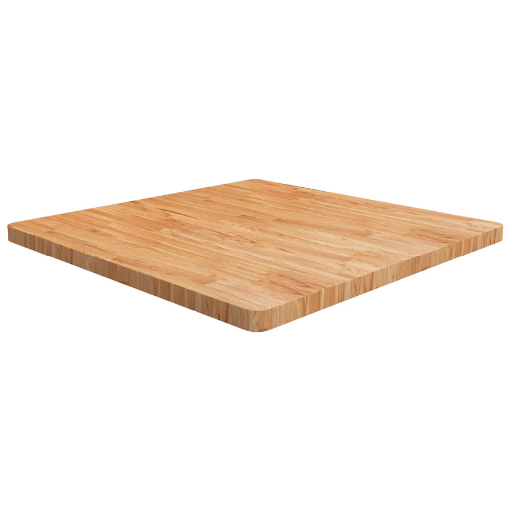 Firkantet bordplate lysebrun 90x90x4 cm behandlet heltre eik vidaXL