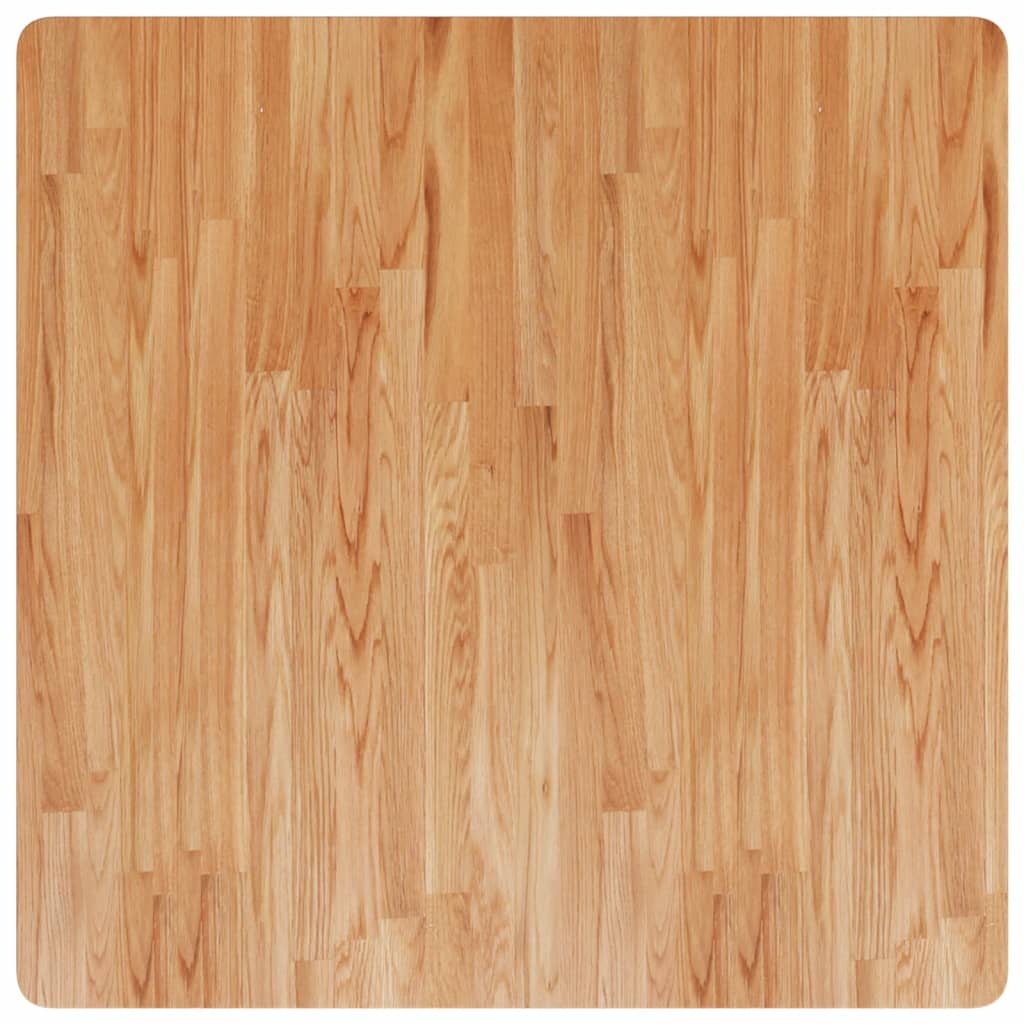 Firkantet bordplate lysebrun 90x90x4 cm behandlet heltre eik vidaXL