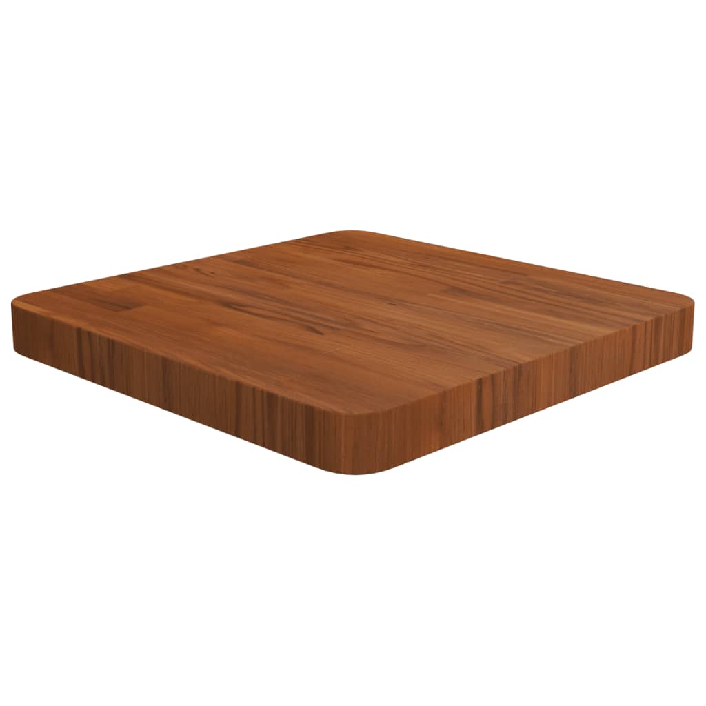 Firkantet bordplate mørkebrun 40x40x4 cm behandlet heltre eik