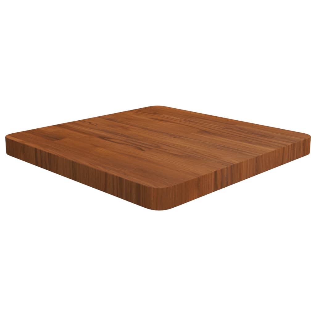 Firkantet bordplate mørkebrun 50x50x4 cm behandlet heltre eik