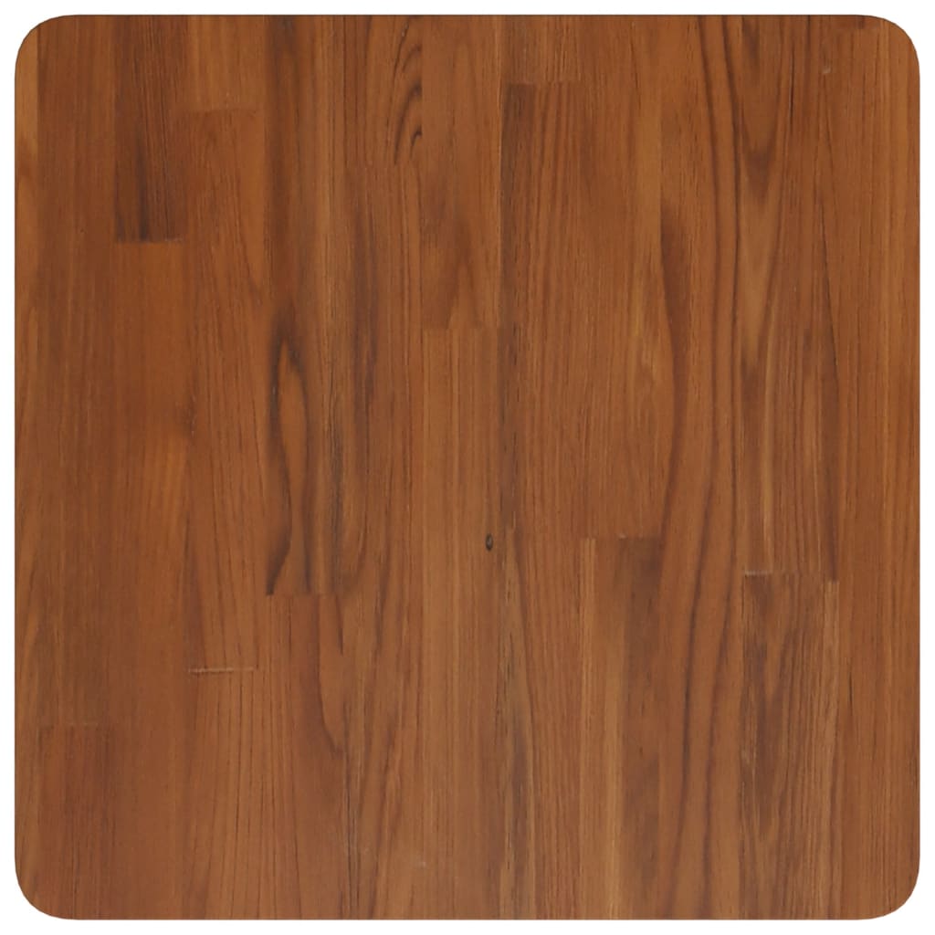 Firkantet bordplate mørkebrun 50x50x4 cm behandlet heltre eik