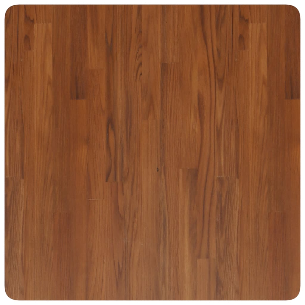 Firkantet bordplate mørkebrun 70x70x4 cm behandlet heltre eik