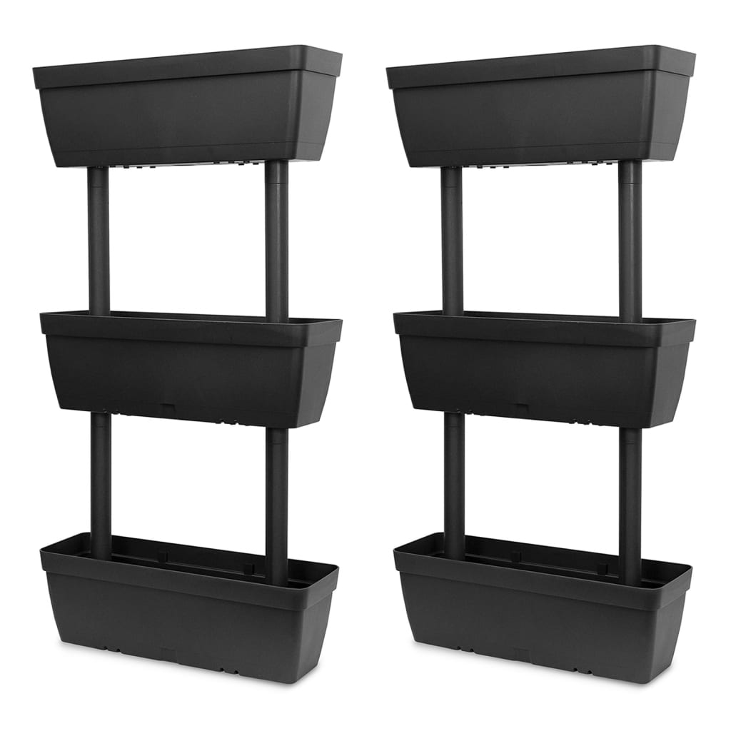 Plantekasser 6 stk 100 cm antrasitt