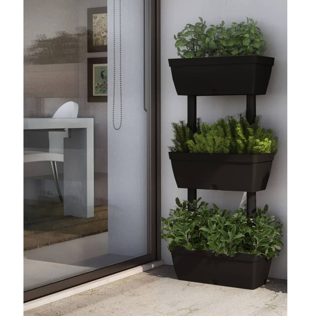 Plantekasser 6 stk 100 cm antrasitt