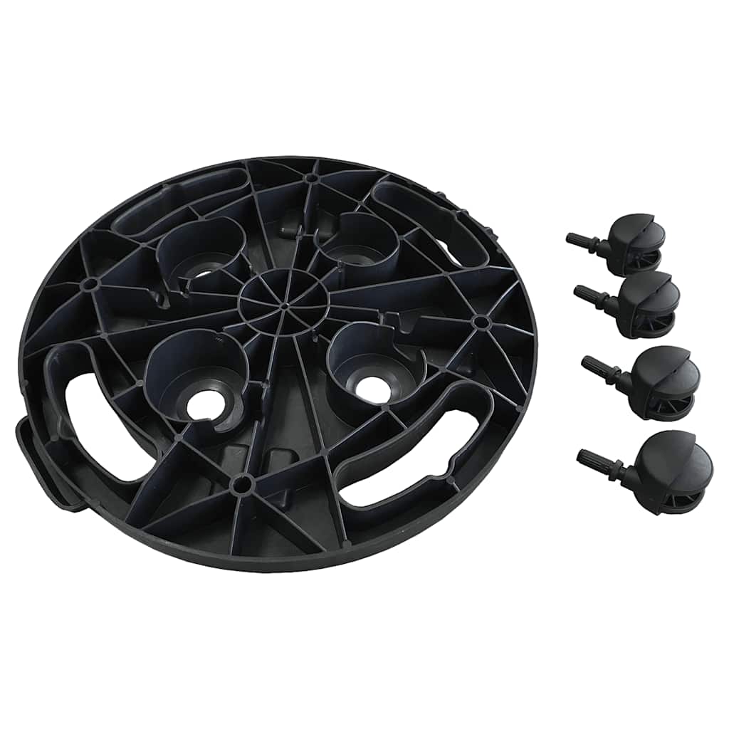 Plantetraller med hjul 30 cm diameter svart 170 kg