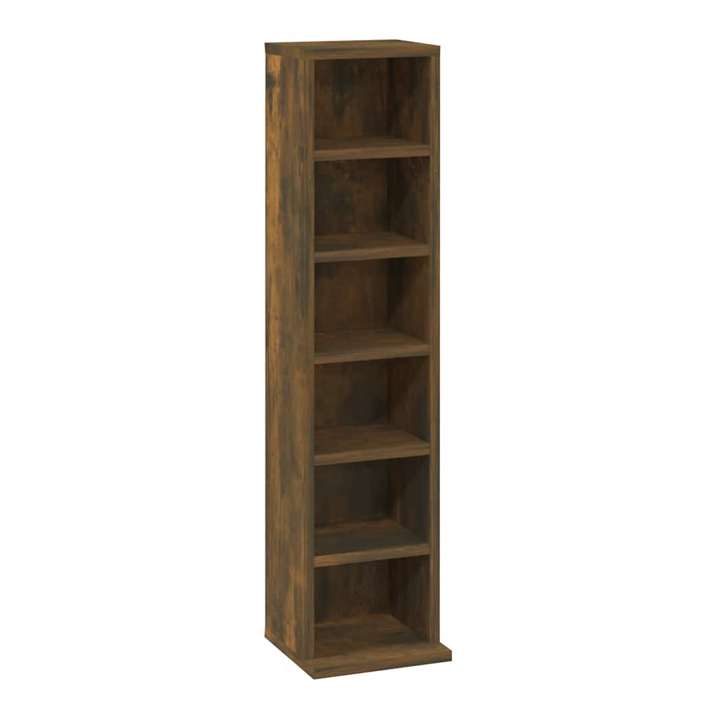 CD-skap røkt eik 21x20x88 cm konstruert tre