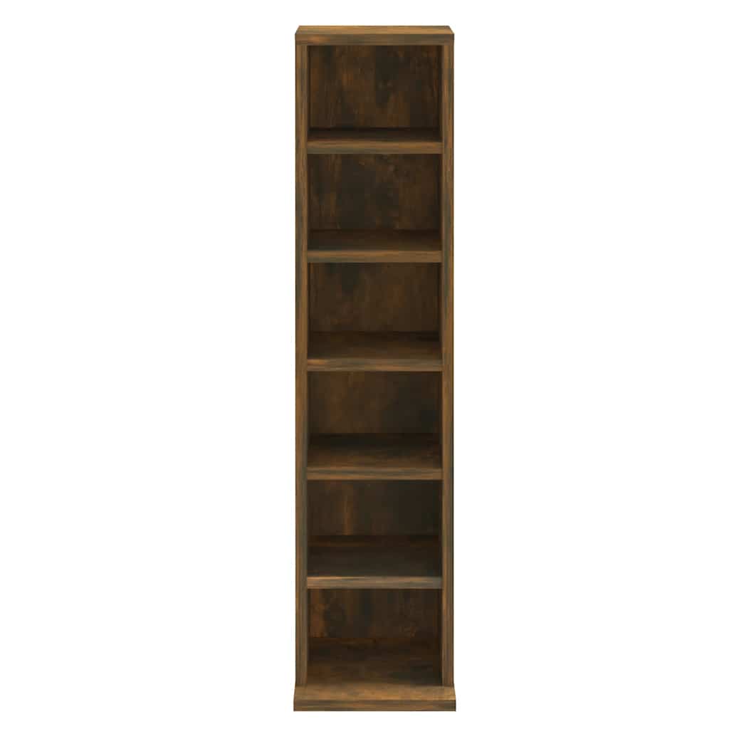 CD-skap røkt eik 21x20x88 cm konstruert tre