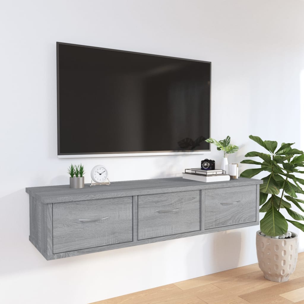 Veggskap grå sonoma eik 88x26x18,5 cm konstruert tre vidaXL