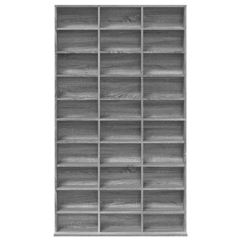 CD-skap grå sonoma 102x23x177,5 cm konstruert tre