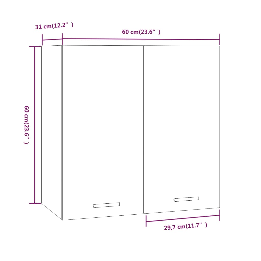 Skap røkt eik 60x31x60 cm konstruert tre