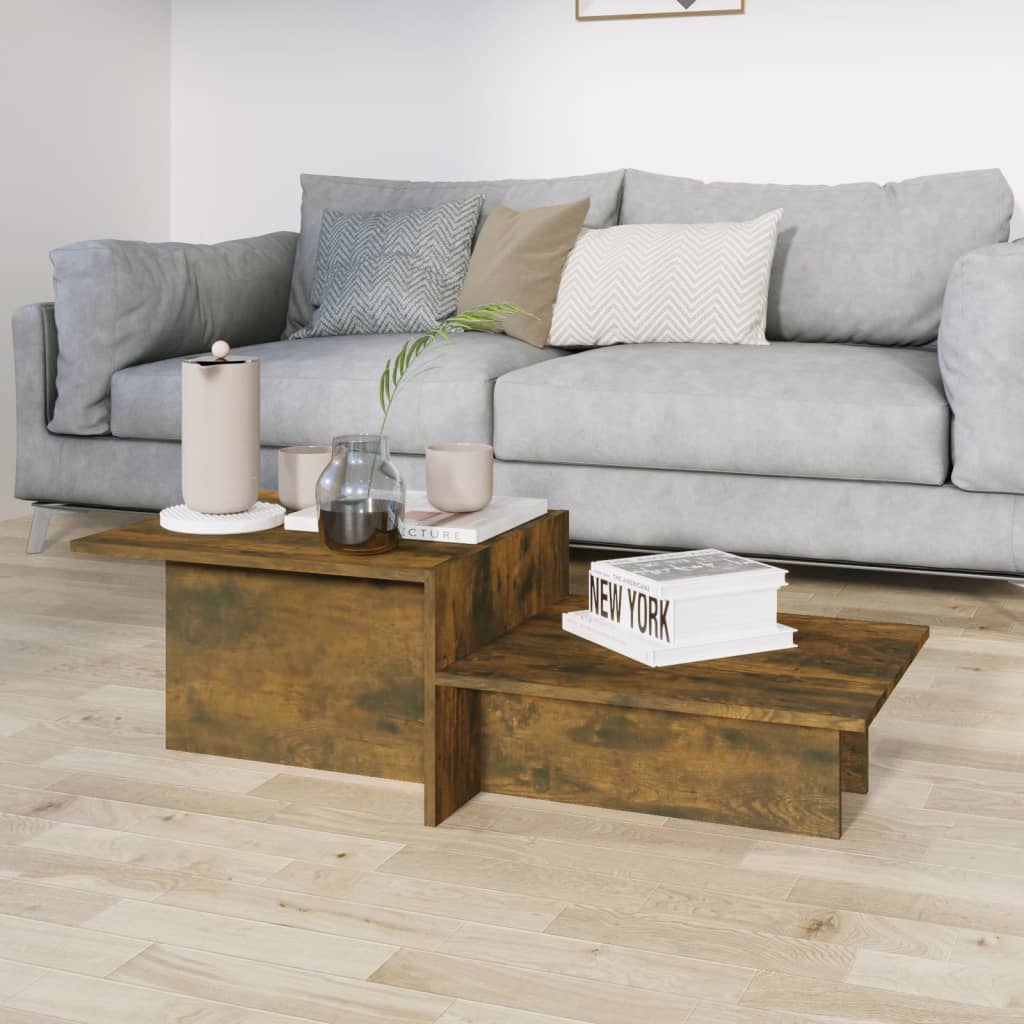Salongbord røkt eik 111,5x50x33 cm konstruert tre
