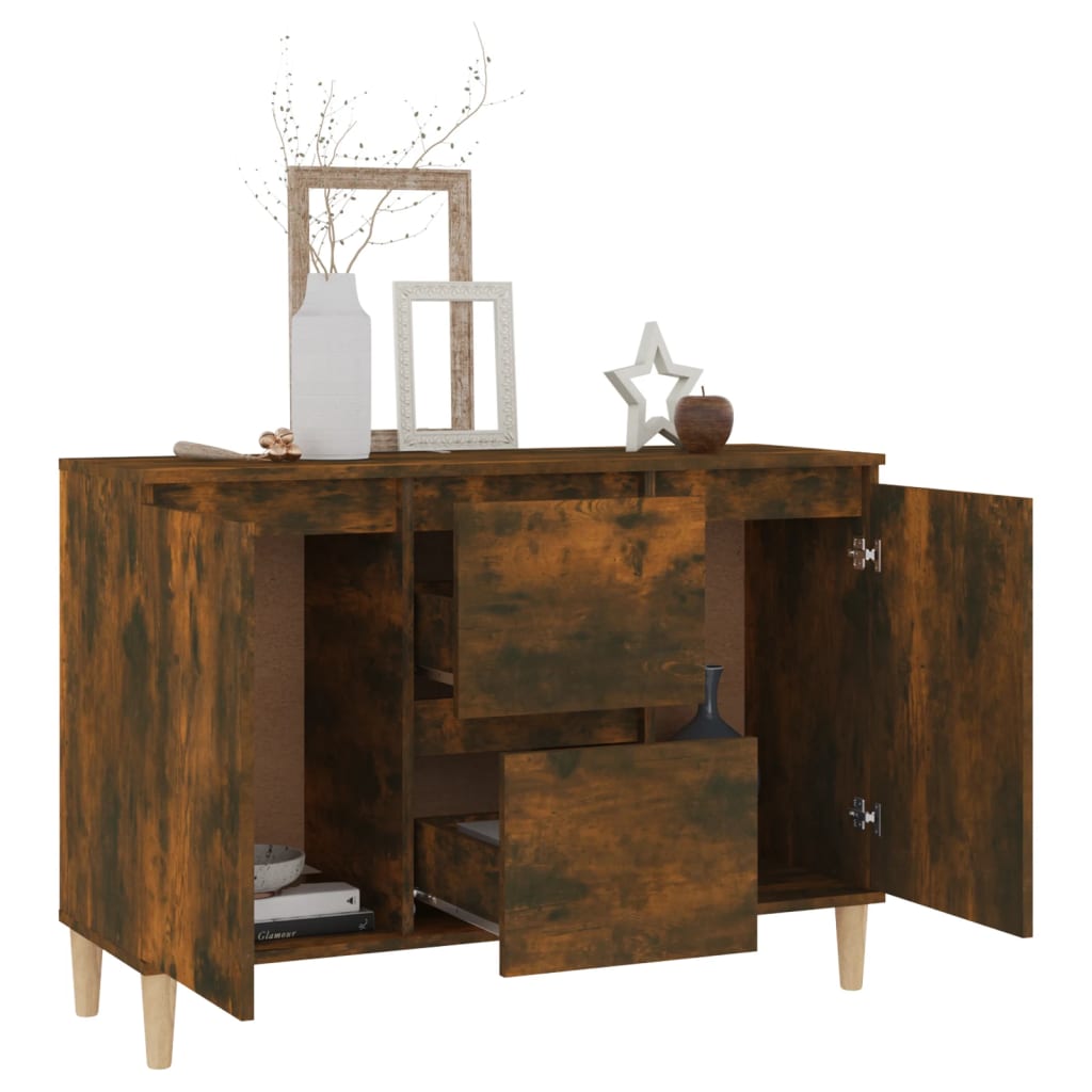 Skjenk røkt eik 101x35x70 cm konstruert tre