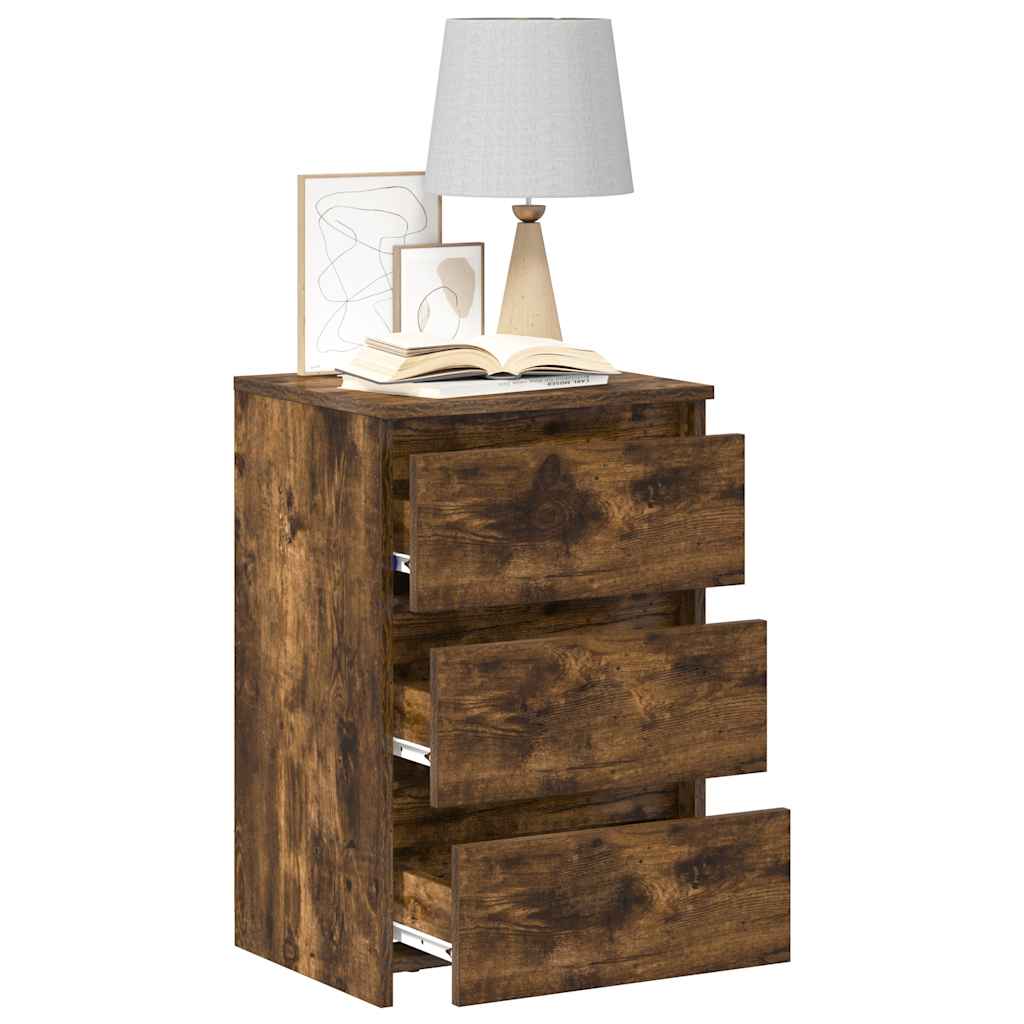 Nattbord 2 stk røkt eik 40x35x62,5 cm konstruert tre