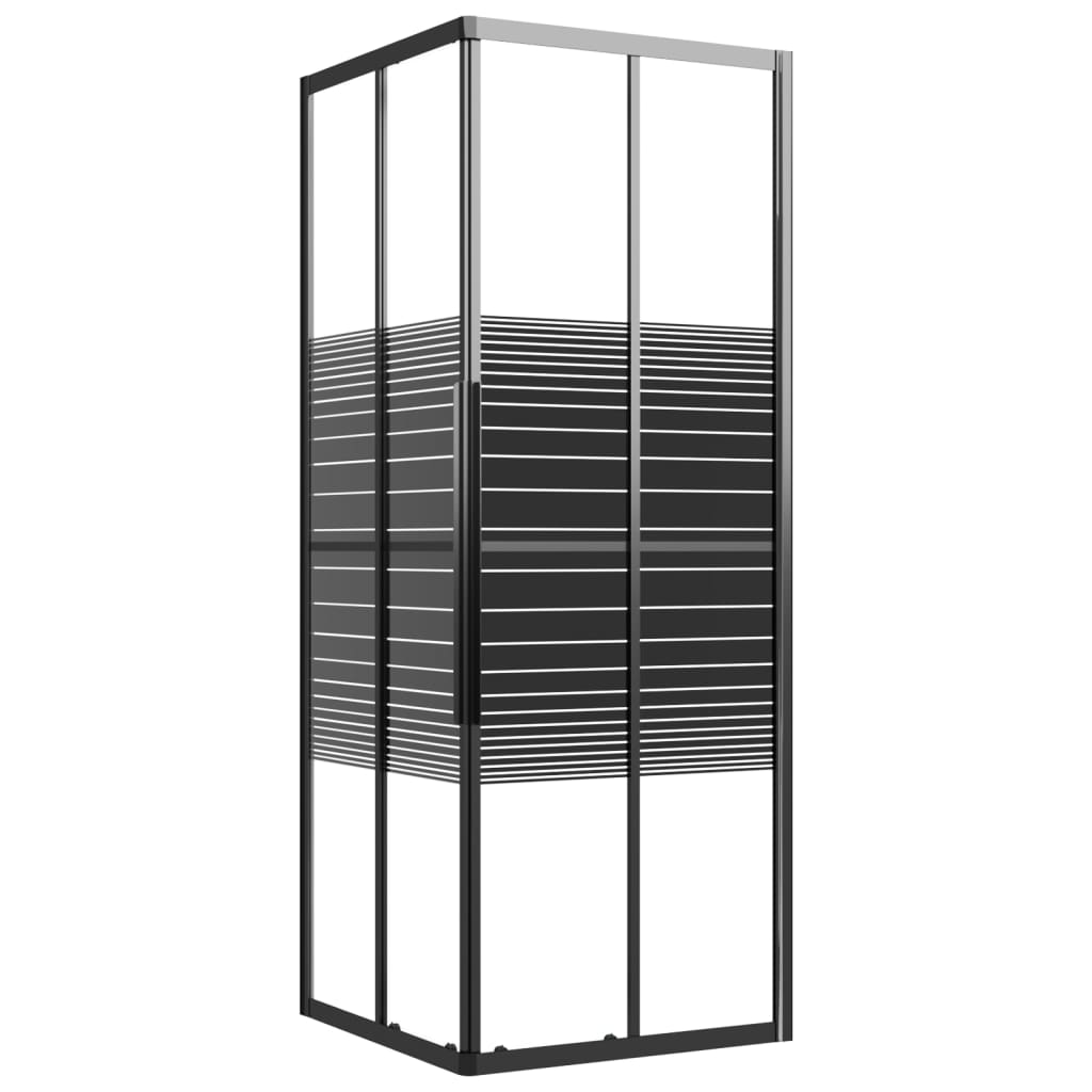 Dusjkabinett striper ESG 80x80x180 cm svart vidaXL