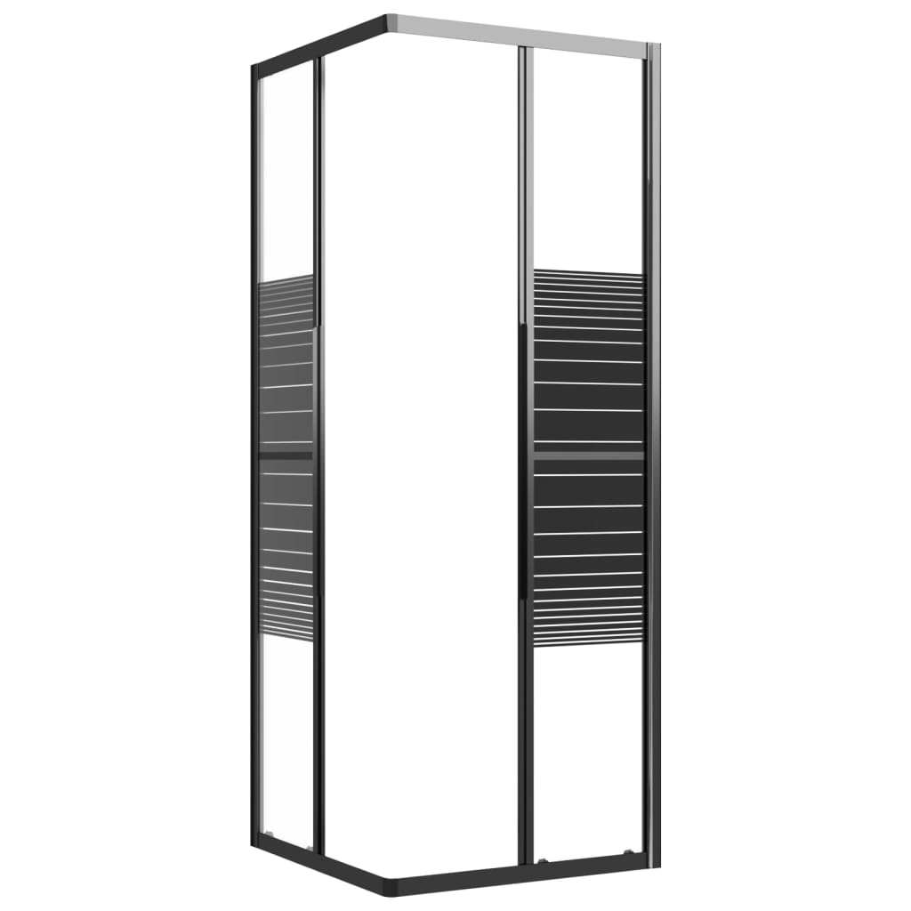 Dusjkabinett striper ESG 80x80x180 cm svart vidaXL