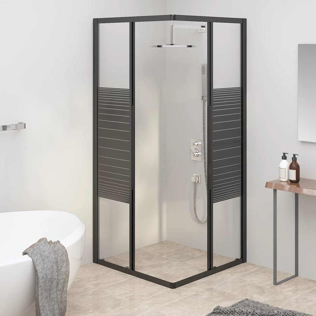 Dusjkabinett striper ESG 80x80x180 cm svart vidaXL