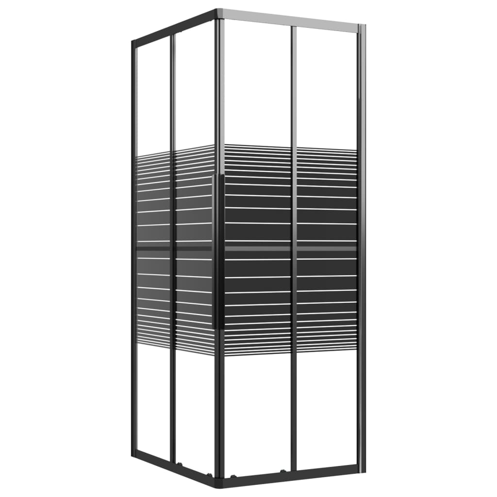 Dusjkabinett striper ESG 90x70x180 cm svart vidaXL
