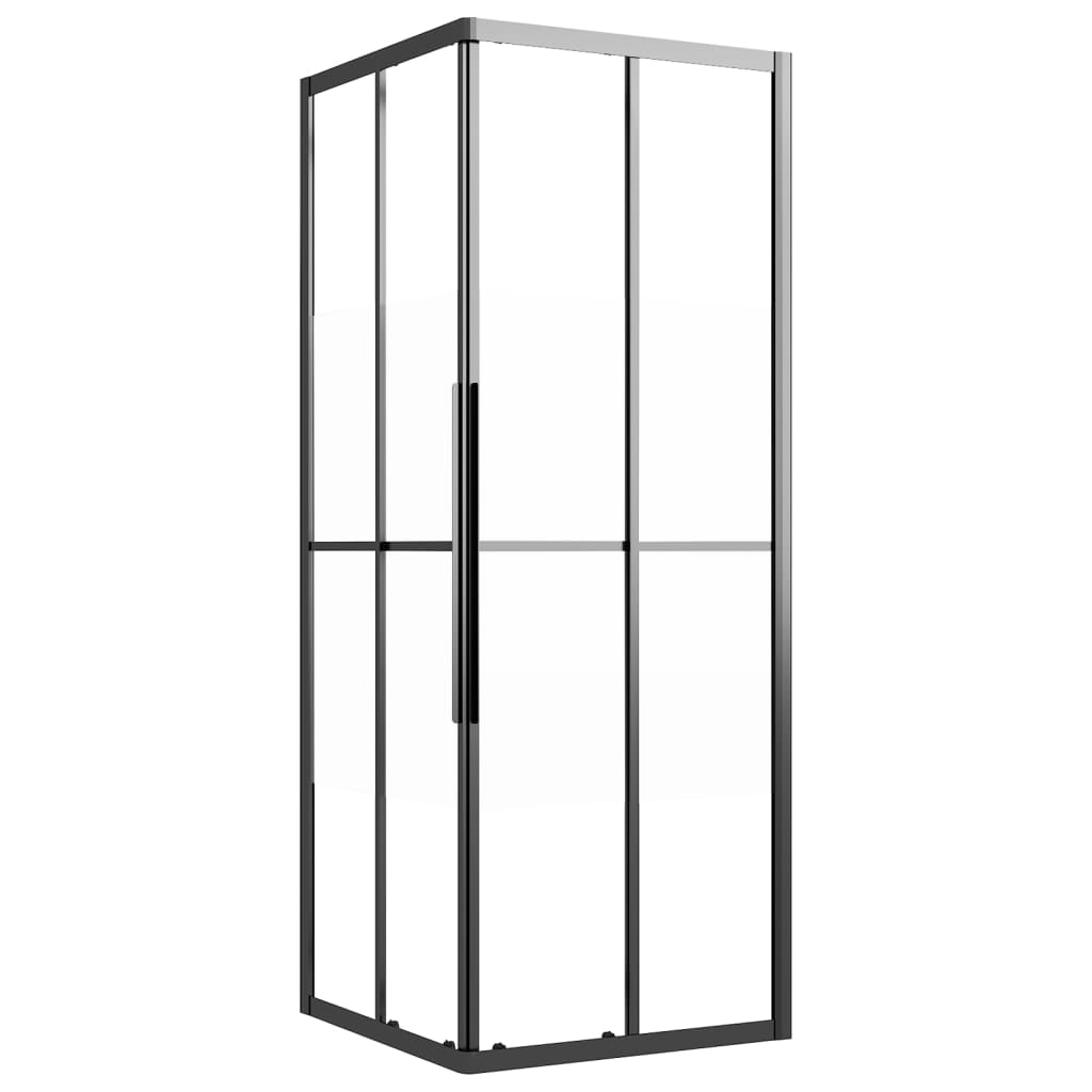 Dusjkabinett halvfrostet ESG 80x80x180 cm svart