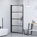Dusjdør 91x195 cm halvfrostet herdet glass svart