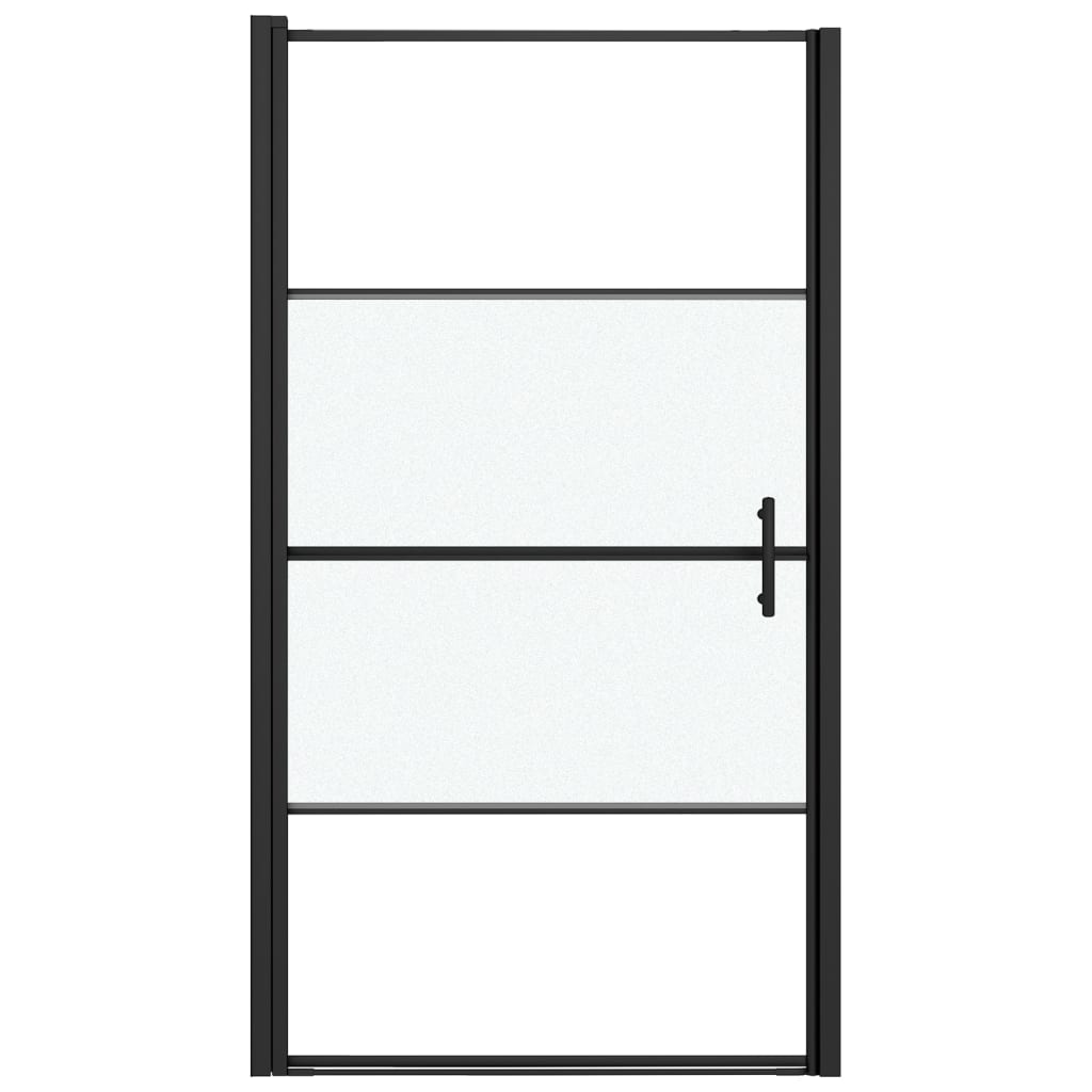 Dusjdør 100x178 cm halvfrostet herdet glass svart