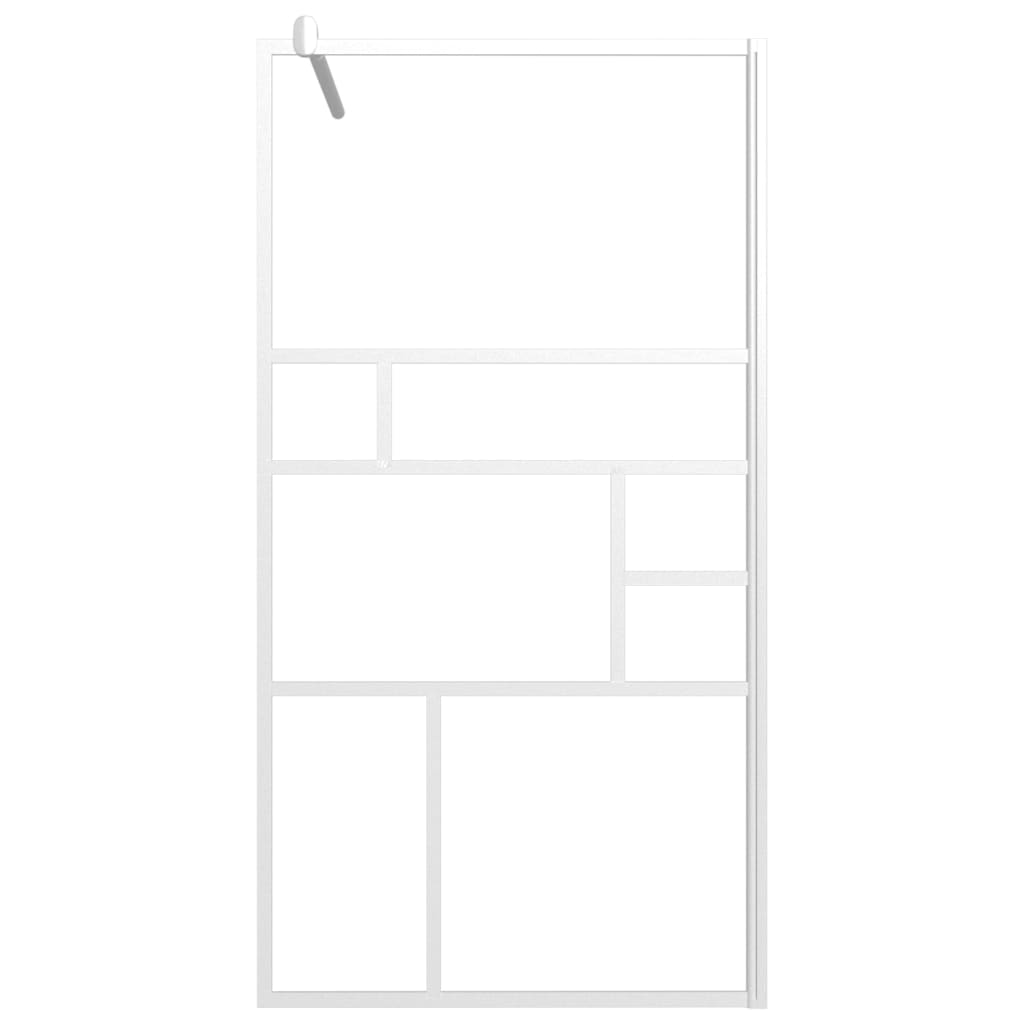 Dusjvegg 100x195 cm ESG-glass hvit