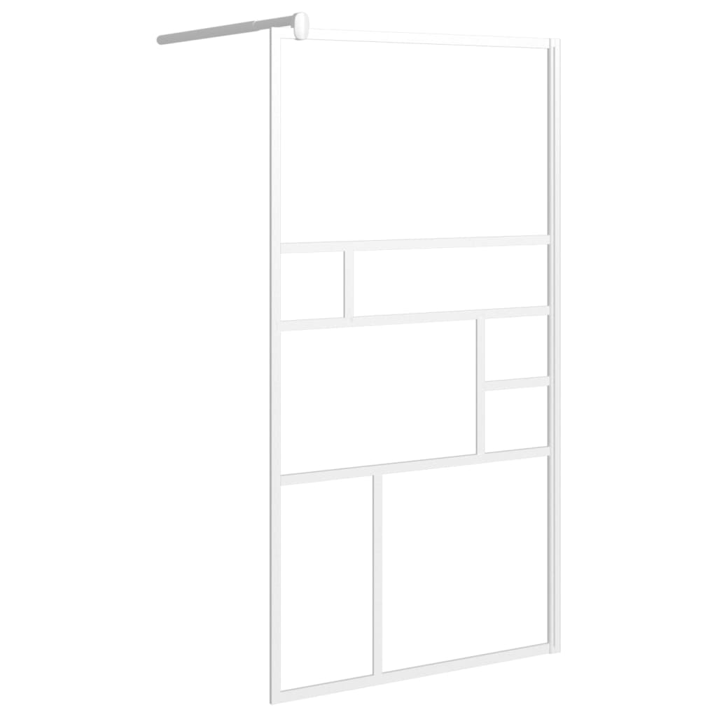 Dusjvegg 115x195 cm ESG-glass hvit